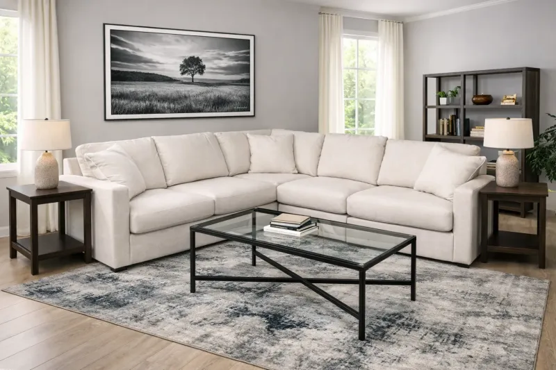 Nuvella Sectional Set